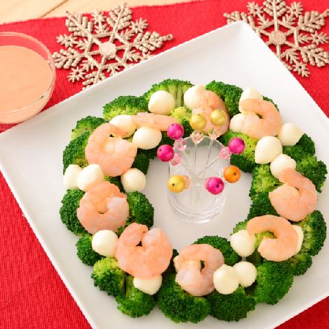 ひとくちモッツァレラのリースサラダ～えびブロッコリー～