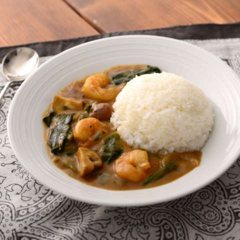 えびとほうれん草のカレー～プレミルスキム コラーゲン入り～