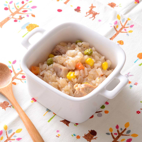 赤いやさいジュレのトマト炊き込みごはん