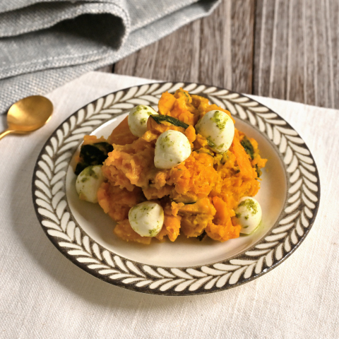 バジルモッツァレラのかぼちゃサラダ