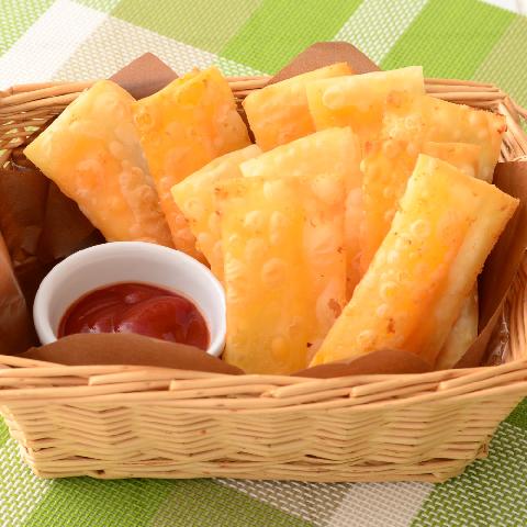 切れてるチェダーのワンタン包み